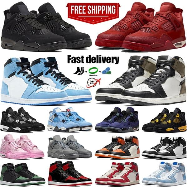 Designer 4s 1s Basketball Shoes for Men 4 1 Sneakers High Dark Mocha University Blue Lakers Military Black Thunder Bred Patent Outdoor Sports Womens Mens Trainers
