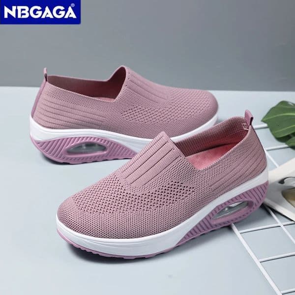 Women Walking Shoes Air Cushion Non Slip Orthopedic Shoes Ladies Platform Mules Breathable Wedge Female Sneakers 260525