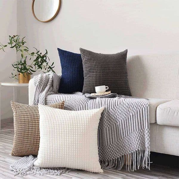 Soft Corduroy Corn Grain Cushion Cover Solid Color 40/45/50/55/60cm Throw Pillow Case For Bedroom Sofa Chair Car Home Decor 26Y0526