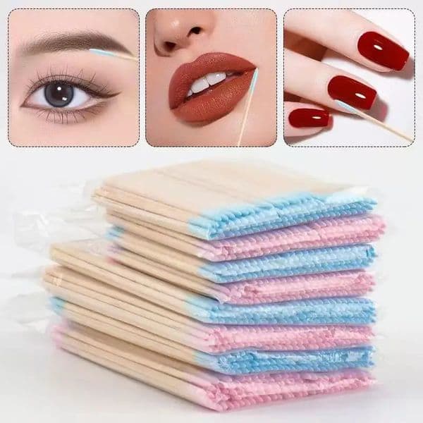 100300500pcs Pointed Cotton Swab Extremely Thin Toothpickstyle Eyebrow Grooming Makeup Tattooing 260526