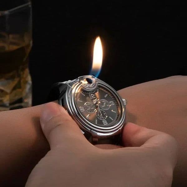 Watch Metal Creative Men's Sports Style Open Flame Watch Lighter