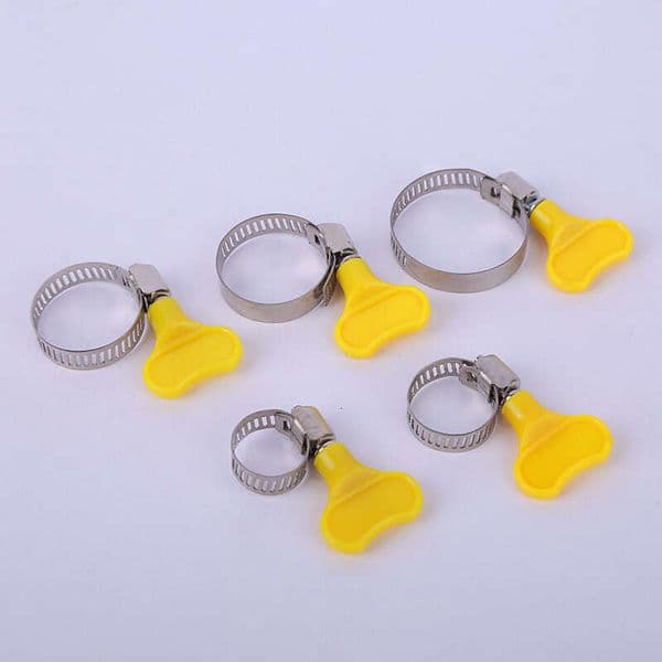 Stainless steel American-style hose plastic handle hand-tightened gas clamp, pipe clamp