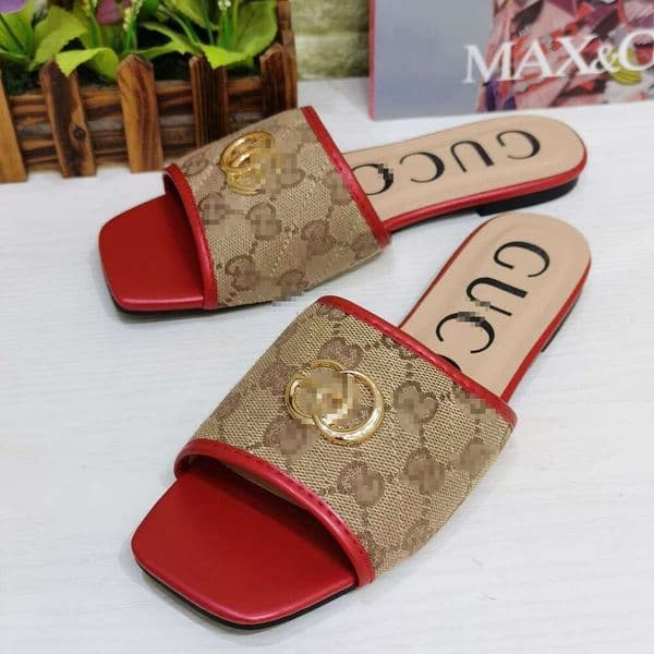 Designer Wear Match Luxury Brand Slipper Slides Women Shoes Designer Sandals Heel Height Sandal Flat Slipper