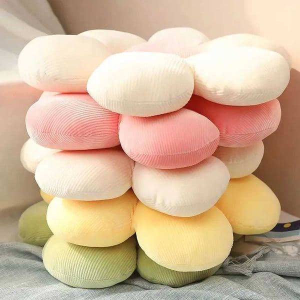 35cm Stuffed Six Petal Flower Cushion Girly Room Decor Sunflower Pillow Bay Window Pink Flower Sit Bedroom Seat Pillow H260525