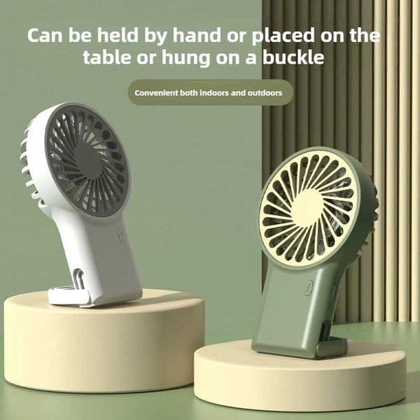 Foldable Handheld Desktop USB Rechargeable Mini Fan Cartoon Design with Hook for Mountaineering Outdoor Home Office use New Z260526