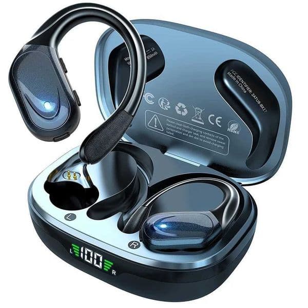 Bluetooth 53 Earphones True Wireless Headphones with Mic Button Control Noise Reduction Earhooks Waterproof Headset for Sports T260525