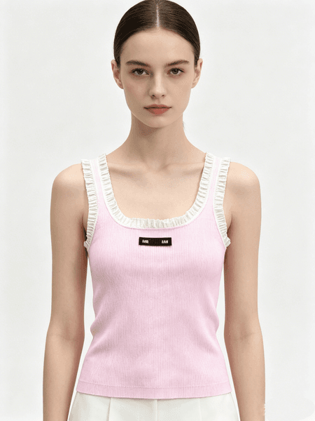Women's letter style slim fit T-shirt vest women's T-shirt spring/summer knitted top women's fashionable clothing fashionable high-quality shirt