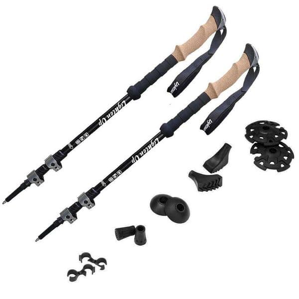 Lighten Up 2pcs Trekking Pole Nordic Poles Telescopic Alpenstock Aluminum Alloy Shooting Walking Stick Crutch Senderismo W260526