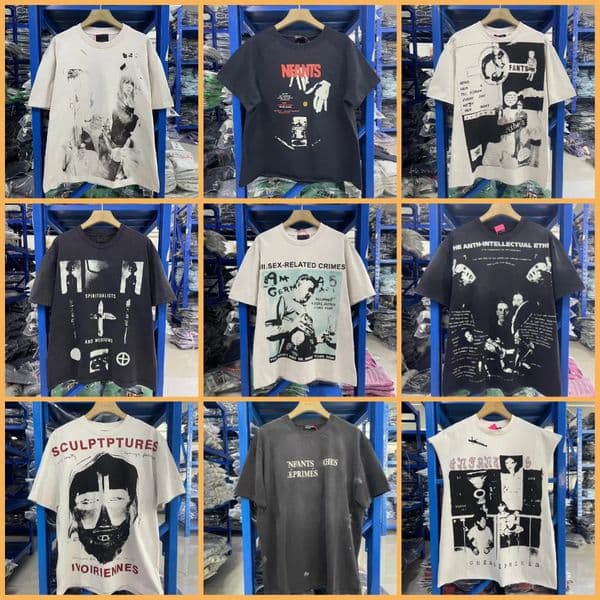 Men's T Shirts Shirt Vintage Punk Washed Designer Make Old Unisex Fashion Brand Streetwear Hip Hop Casual Loose Fit Versatile Tee