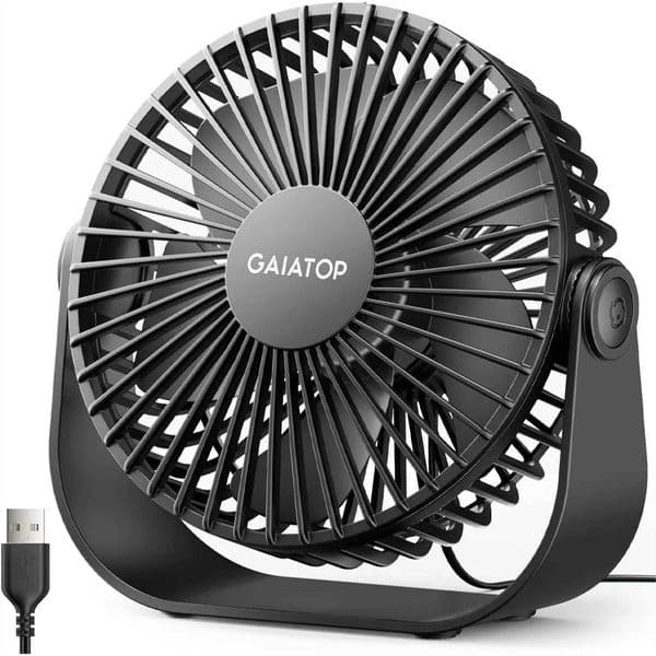 USB Desk Fan 3 Speeds Strong Airflow 55 Inch Portable Quiet Cooling for Bedroom Home Office Travel Z260526