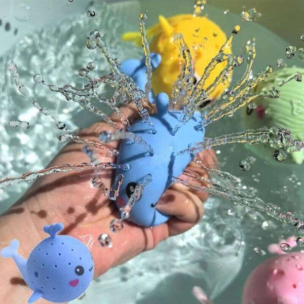 Baby Bath Sponge Absorbing Whale Squeezing Stress Relief Toys Summer Swimming Play Water Toy for Children Squishy Kid W260518