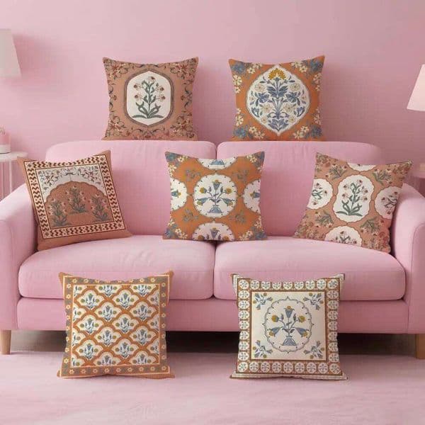 Retro Floral Cute Textile Pattern Art Cushion Cover Pillow Case Soft Skin Friendly Fabric & Concealed Zipper 26L0526