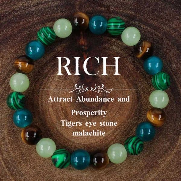 Trendy Rich Money Women Bohemian Natural Stone Tiger Eye Stone Bangles Holiday Teachers Day ladies jewelry M260526