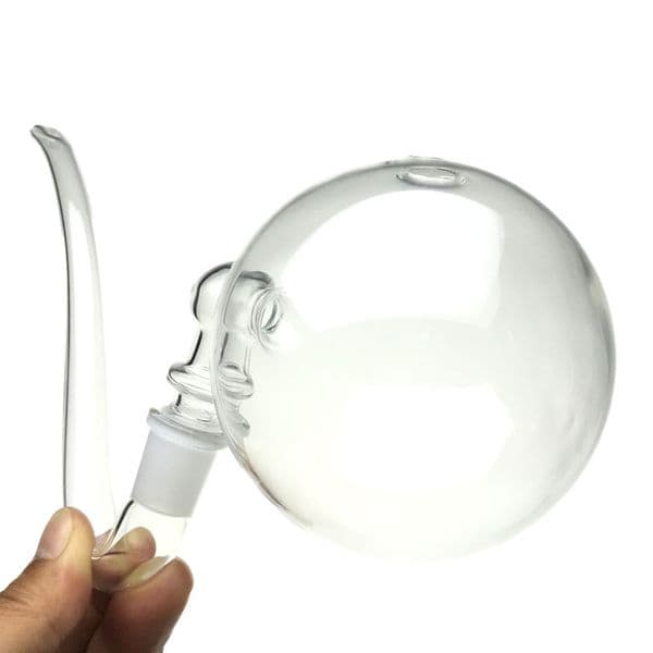 Goodsstore 80mm Bubble Oil Burner Glass Pipe J Hook DIY Smoking Pipe Clear Thick 14mm Travel Pipes