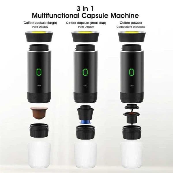 EMECE-3 In 1 Mini Wireless Electric Portable Espresso Coffee Machine For Car Home Camping Travel Capsule Coffee Maker L260526