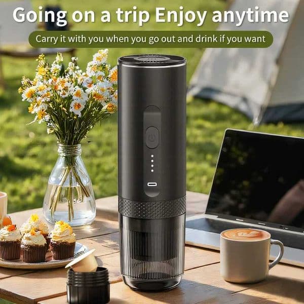 Wireless Electric Espresso Coffee Machine for Car Home Camping Portable Coffee Maker 2-in-1 Capsule Powder Travel Coffee Maker L260526YHHM