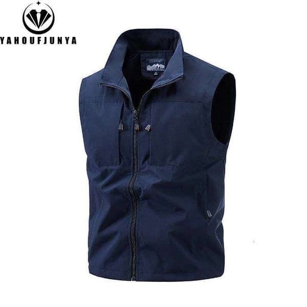 2026 Summer Thin Tool Outdoor Leisure Stand Collar Men Camping Fishing Breathable Loose Sleeveless Vest Male Waistcoat W260522