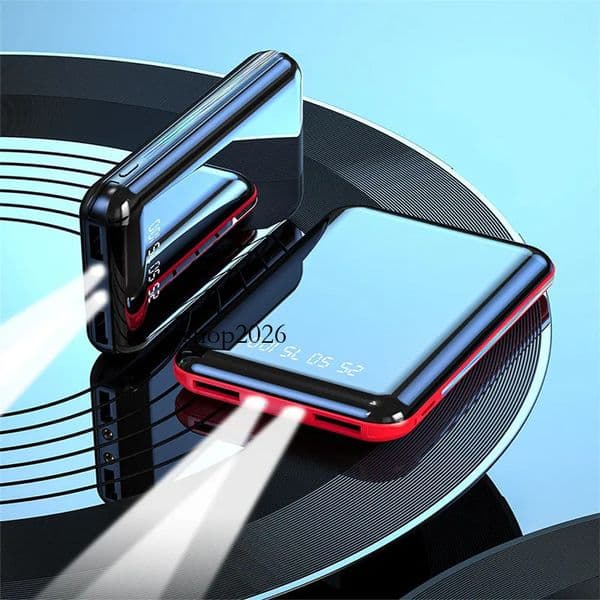 20000mAh Mini Portable Charger Mirror Screen LED Digital Display Powerbank External Battery Pack Power Bank Poverbank