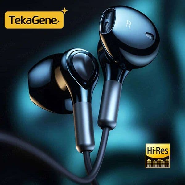 Tekagene Type-C Wired Earphone with Microphone Wire-controlled semi-in-ear Music Sport Headphone For Phone PC Laptop Tablet 26Y0526