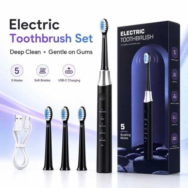 DrYadent YD07 Electric Sonic Toothbrush Sensitive Gum Care Rechargeable Toothbrush 5 Modes Soft Brush Bristle 60 Days Life LongL260526