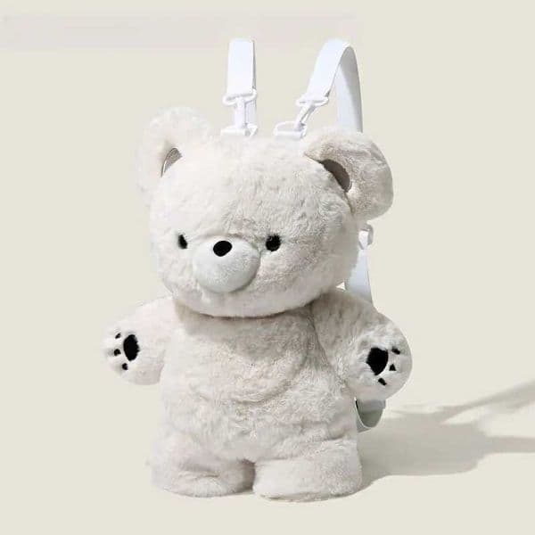 Lolita Fish Bear Cute Plush Backpack Women Versatile Soft Plush Rucksack Doll Schoolbag Female Party Cute Knapsack Girls M260525