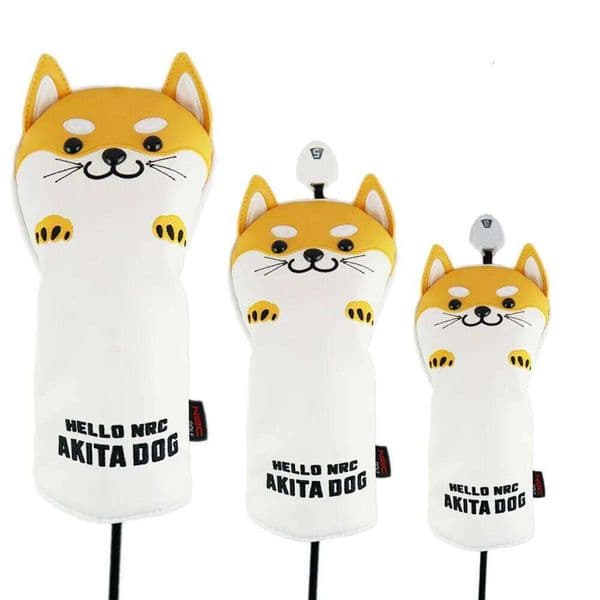 Golf Covers for Driver & Woods - (Shiba Inu Style)Premium PU Material Head cover W260526