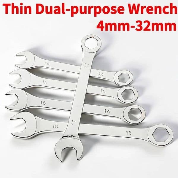 1PCS Ultra-Thin Combination Spanner Set for Car Repair Household Use - Versatile Hand Tools with Open-Ended and Ring Wrench ddmynov