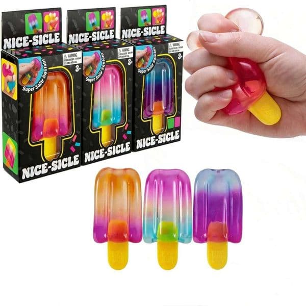 Fun TPR Super Soft Popsicle Squeeze Gradient Color Stress Relief Squishy Fidget Toy Safe for Kids Adults Creative Party Gift 26L0526