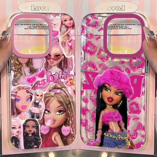 Fashion lovely Doll Bratz Clear Space Phone Case For iPhone 11 12 13 14 15 16 Pro Max Mini X Xs XR 7 8 plus Se2020 Clear Cover T260525