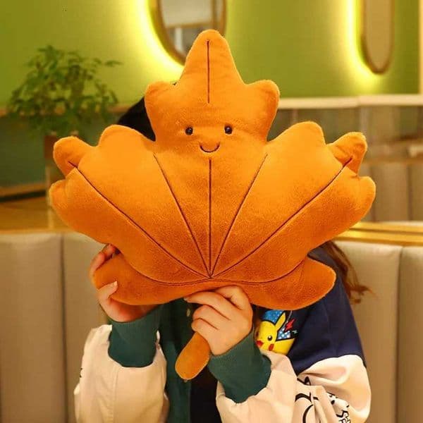 Kawaii Plush Leaves Pillow Cushion Toys Soft Maple Leaf Ginkgo Plant Full Stuffed Toys Room Christmas Holiday Party Decor Gift H260525