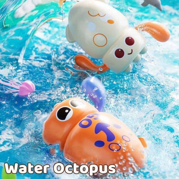 1-4Pack Cute Swimming Octopus Bath Toys, Pool Floating Curled Edge for Boys and Girls, Children's Bathtub Toys W260518