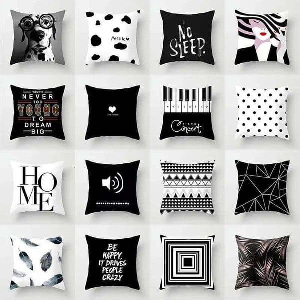 Black and White Geometric Portrait Pillowcase Home Sofa Office Cushion Cover Decor Car Decoration 26Y0526