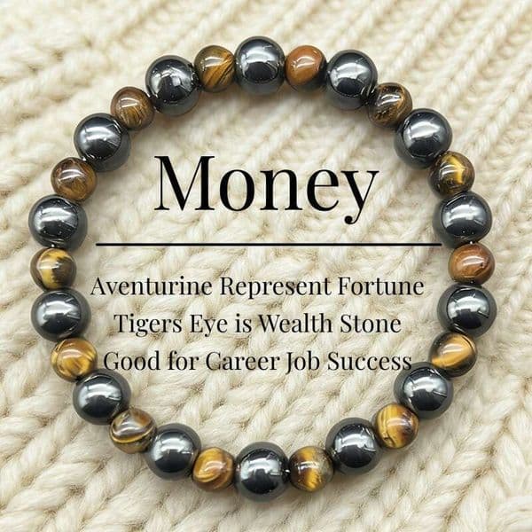 Temu, Xiyin, TK, Amazon cross-border hot-selling European American style bracelets, tiger eye stone and black gallstone beads, in-stock wholesale