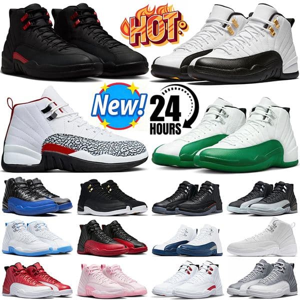 bloodline 12s taxi 12 basketball shoes womens mens trainers outdoor sneakers Melo Elephant Print Flu Game Triple White Pearl Pink Bucks White Green Dark Grey Stealth