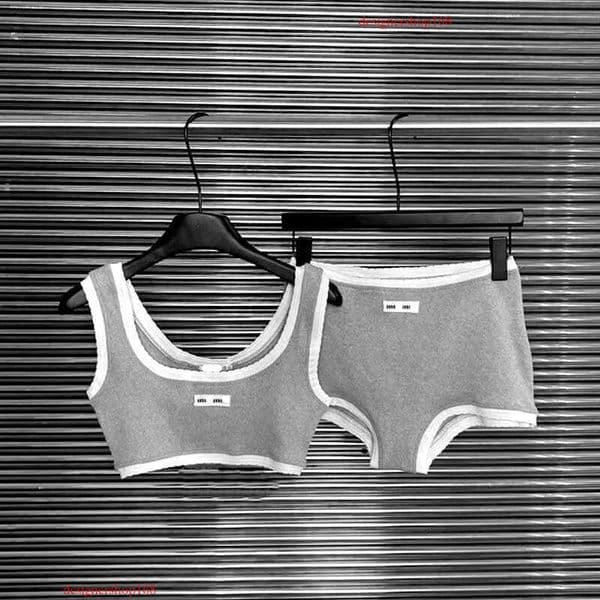 Women Designer Letter Logo Print Tanks Crop Top And Shorts Twinset Yoga Sports 2 Piece Suit Underwear Lingerie Twinset SML