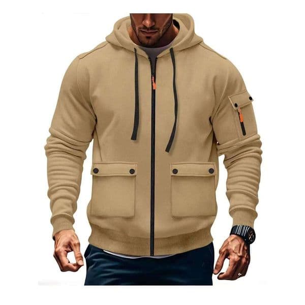 Autumn Winter Men's New Sweatshirts Long Sleeve Hoodie Zipper Closure Jacket Fashion pocket Hoodies Male Clothing