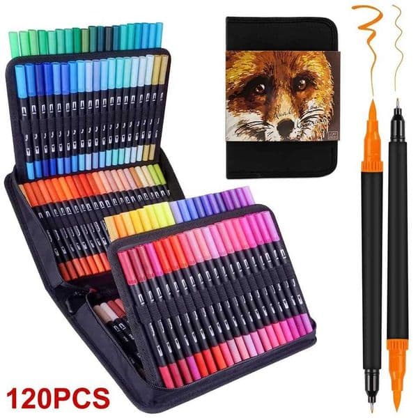 Dual Brush Pens Art Markers 24/100/120/168 PCS Colors Fine Point Markers Calligraphy Pens Bullet Journals Markers L260525