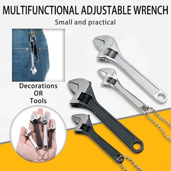 1Pc Steel 2.5Inch-4Inch Black/Silver Monkey Open-end Adjustable Wrench Mini Tool Shifting Spanner ddmynov