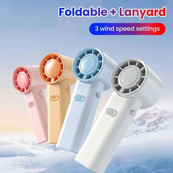 Portable Handheld Small Lightweight 3-Speed Strong Wind Type C Rechargeable Mini Fan For Student Office Outdoor Travel Camp 26L0526