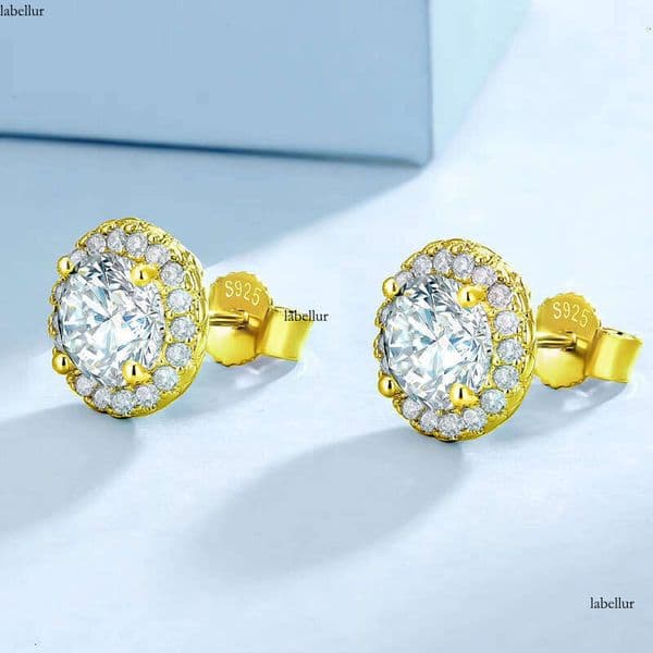 Cluster Flower VVS Stud Men's Hiphop Pure Sier Women's Jewelry Moissanite Earrings with GRA Certificate