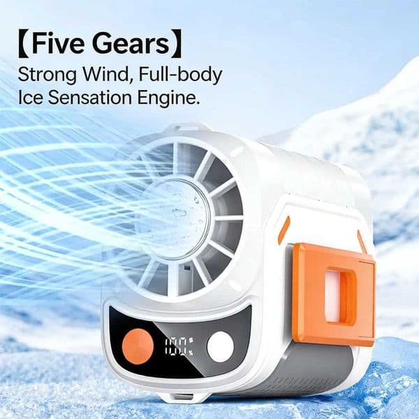 2026 New Upgrade 6000mAh Waist Clip Fan Portable Hanging Neck Fan USB Rechargeable Fan With Power Bank LED Light For Outdoor CamR260527