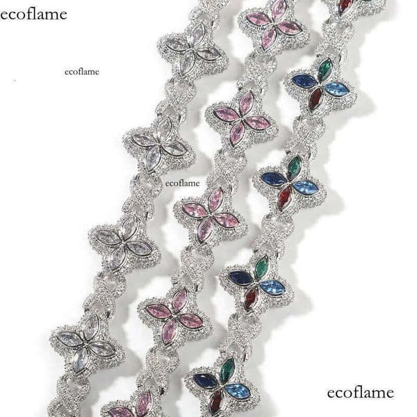 Hip hop Rap Unlimited Clover Bracelet Fashion Trendy Cool Pi Handsome High End 5A Zircon Color Handmade Jewelry