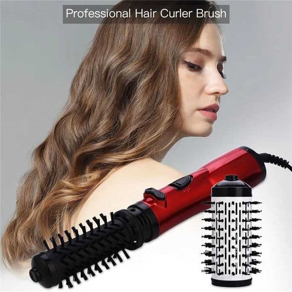 Salon ion electric hair brush hot air hair stylist heated flat iron rotating curling comb heated hair dryer styling tools L260526
