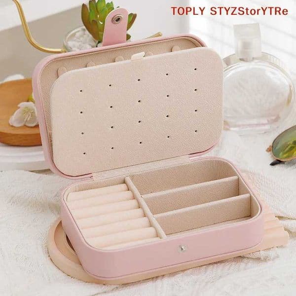 1pc Simple Portable Travel Jewelry Storage Box For Bracelets Earrings Rings And Studs Q260527