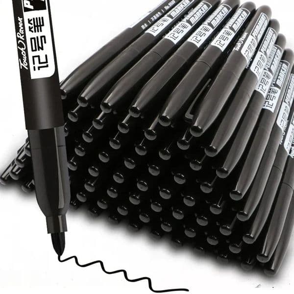 6-20Pcs Permanent Marker Pens Waterproof Fine Thick Nib 15mm Black Blue Red Ink Office School Drawing Marking Art Stationery 260526