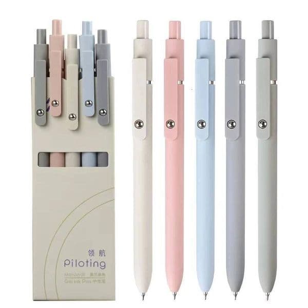 Piloting Morandi Colour Pens Soft Touch Quick Dry Smooth 0.5Mm Gel Ink Pen For School Student Writing Stationery Supplies