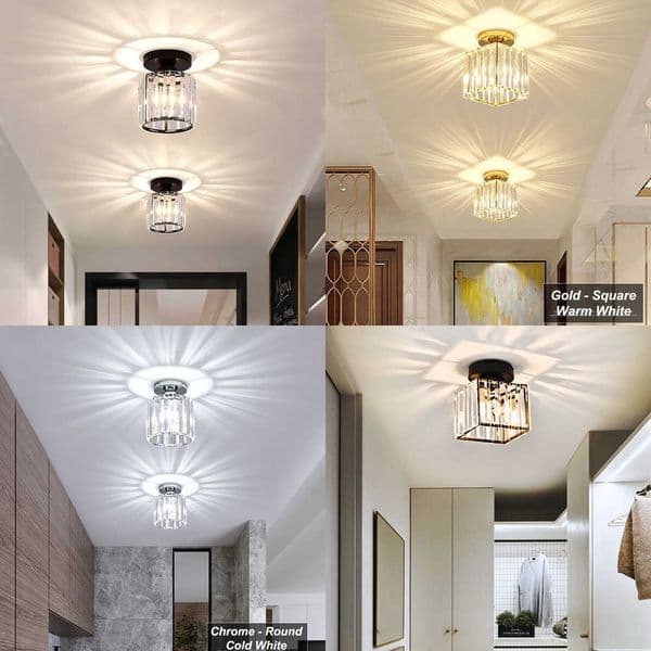 Modern Simple Luxury Crystal Ceiling Light for Aisle Corridor Entrance Hall Balcony Indoor Hanging Lighting Design W260527