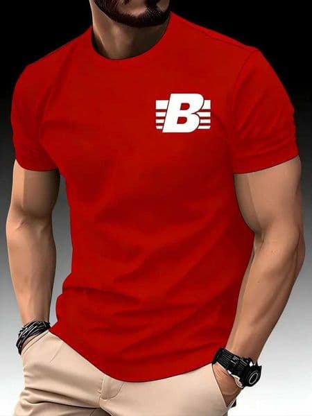 New Mens Round Neck Running T-shirt Spring/Summer Thin Top Striped B print Quick Dry Short Slve Breathable Sports D260527