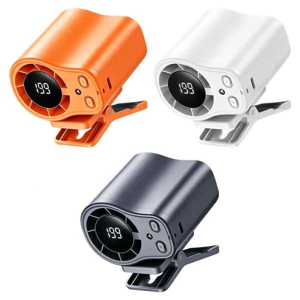 Universal Cooling Car Fan USB Rechargeable Clip on Portable Desk Fans with LED Display 360 Rotation Quiet for Car CampingR260527