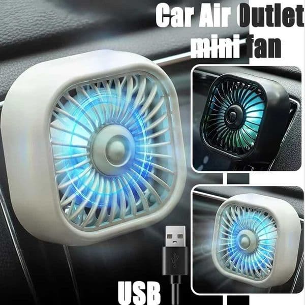 New Car Air Conditioner Fan Air Outlet Fan Three-Speed Adjustment Colorful Light Mini Usb Fan Car Cooler Multi-Function Mini FanR260527